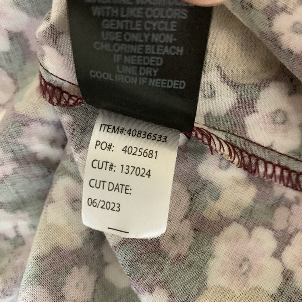 Torrid Floral Babydoll Dress Boho Cottagecore Long Sleeve Pink Purple 2X - Picture 7 of 7